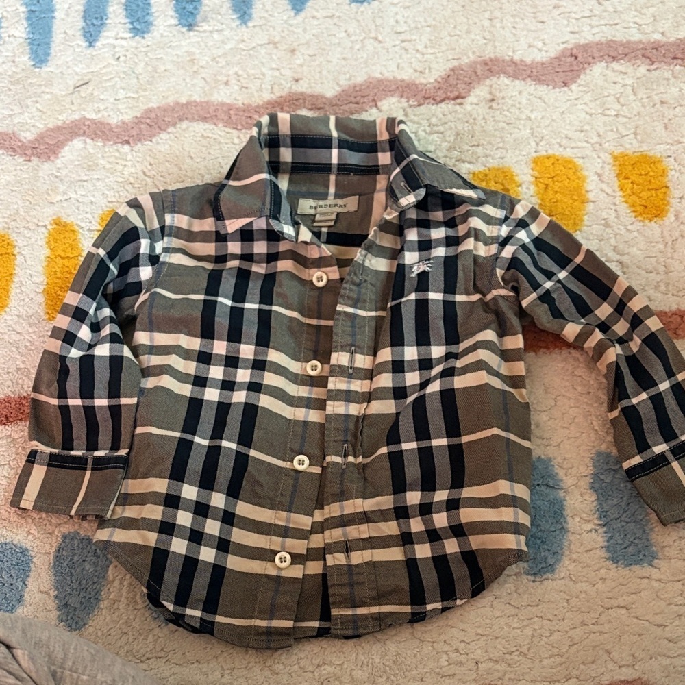 Burberry Kids Multicolor Plaid Button Down Shirt